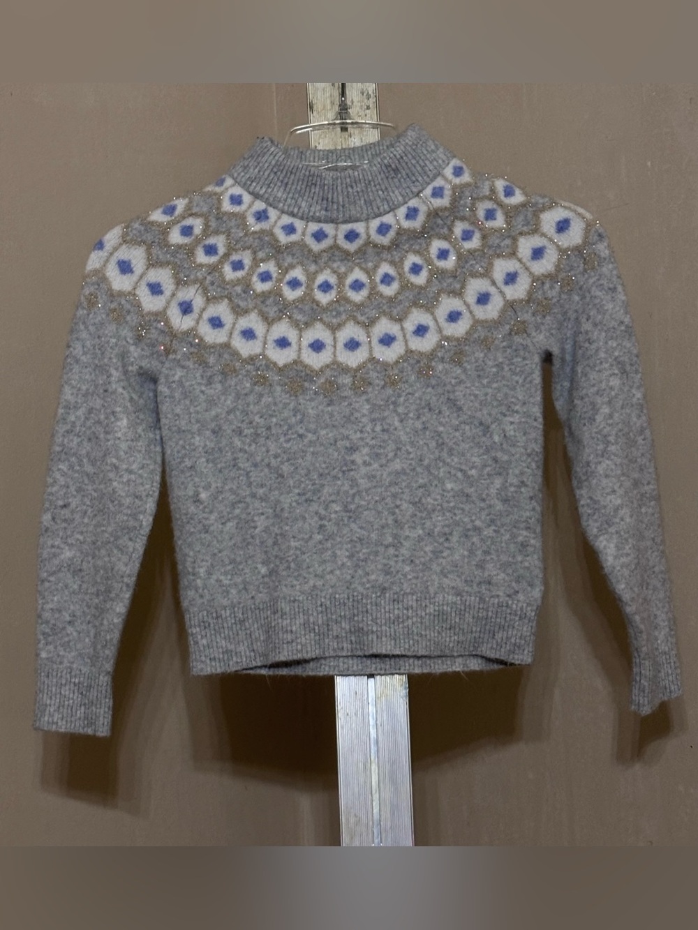 Crewcuts by J.Crew Girls Fair Isle Mock Neck Sweater Sz S 6-7
